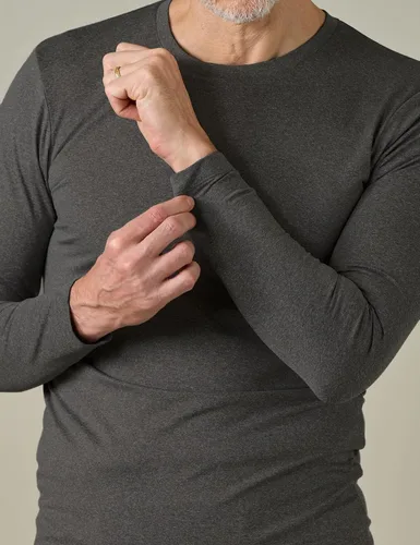 Vista 3 de LAPASA Ropa interior térmica para hombre, cuello redondo, manga larga, capa base, ligera, peso medio, pesado, invierno, M09M26M55
