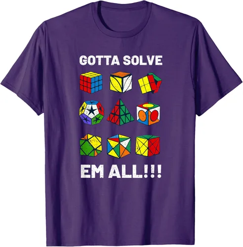 Vista 70 de Camiseta competitiva Puzzle Cube Gotta Solve Em All Speed Cubing