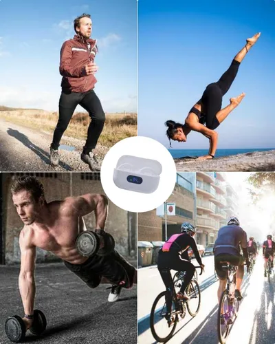 Vista 7 de Tayogo Auriculares inalámbricos abiertos con clip de oreja con micrófono, Bluetooth V5.3, 80 horas de reproducción con estuche de carga para correr