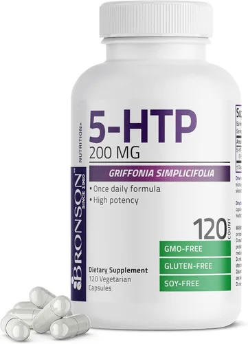Vista 9 de Bronson 5-HTP 200mg (5-hidroxitriptófano) Griffonia Simplicifolia Sin OMG, 60 Cápsulas Vegetarianas