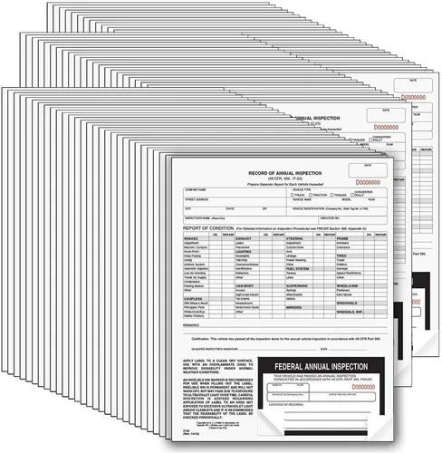 Vista 9 de J. J. Keller Registro de Formulario y Etiqueta de Inspección Anual, Paquete