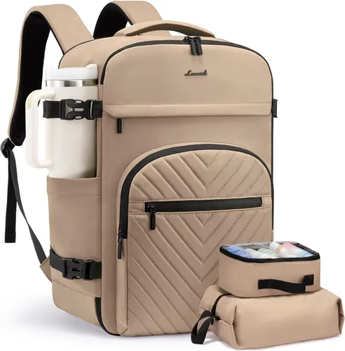 Vista 33 de LOVEVOOK Mochila de viaje para mujeres y hombres, bolsa de viaje para artículos personales de la TSA para laptop de 17.3 pulgadas aprobada por