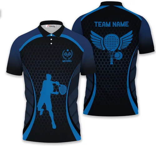 Vista 11 de Camisa de tenis de pádel personalizada, regalo de camiseta de tenis de pádel personalizada, polo de tenis de pádel para hombres y mujeres