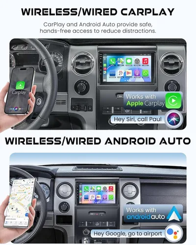 Vista 2 de 6+128 8-core Android 13 para Ford F150 2009-2014 Estéreo de Coche, Radio de Coche con Pantalla Táctil IPS de 9 Pulgadas con Carplay/Android Auto