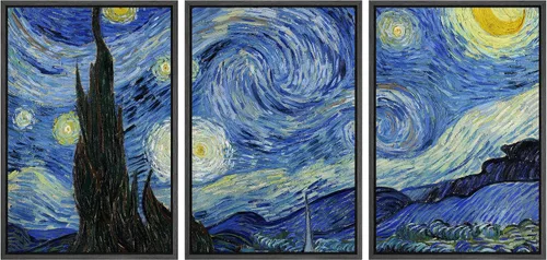 Vista 181 de wall26 Lienzo enmarcado para pared, juego de arte con flores de almendra de Vincent Van Gogh, naturaleza, ilustraciones de área silvestre, bellas