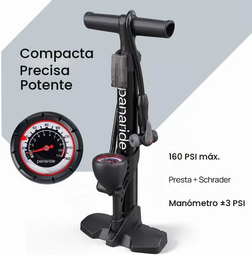 Vista 2 de Bomba de bicicleta de suelo, inflador avanzado de neumáticos de bicicleta, bomba de aire manual para bicicleta con válvulas Presta y Schrader