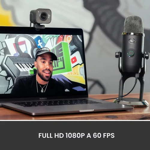 Vista 2 de Logitech StreamCam Premium Webcam para transmisión y creación de contenido, Full HD 1080p a 60 fps, funciona con Microsoft Teams, Google Meet, Zoom