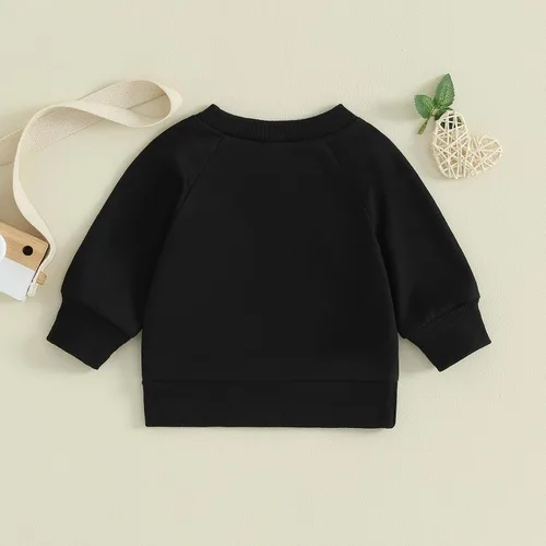 Vista 7 de fhutpw Sudadera de manga larga con estampado de letras para bebés, niños y niñas, ropa de otoño Tías Bestie- Negro