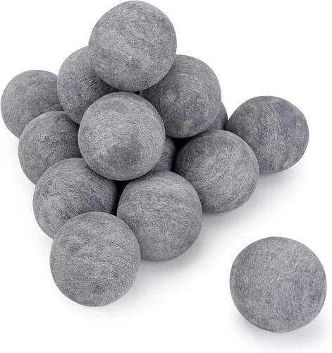Vista 15 de Stanbroil Paquete de 12 bolas de cerámica, bolas mixtas de 4 tamaños para chimenea, accesorio moderno para chimenea interior o exterior, hogueras
