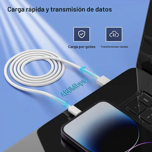 Vista 5 de Cargador para iPhone [certificado Apple MFi] 5 unidades de cable Lightning de 10 pies de largo, carga rápida, sincronización de datos de alta