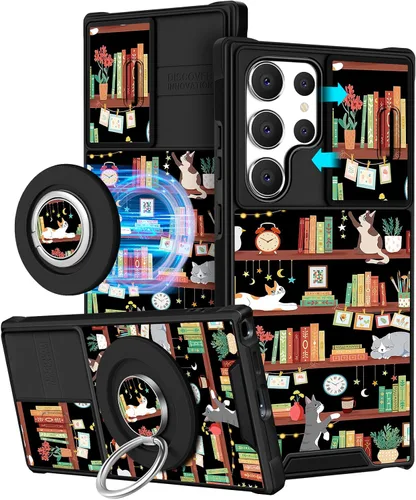 Vista 14 de Funermei Funda para teléfono Samsung Galaxy A15 5G - [2 en 1] Funda para teléfono de mujeres lindas chicas, diseño femenino de mariposa negra