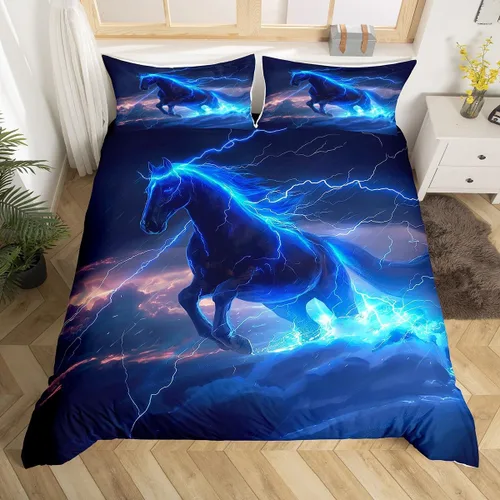 Vista 7 de Funda de edredón de león, juego de ropa de cama con estampado de mandala para niños, funda de edredón bohemia para niños y niñas, decoración