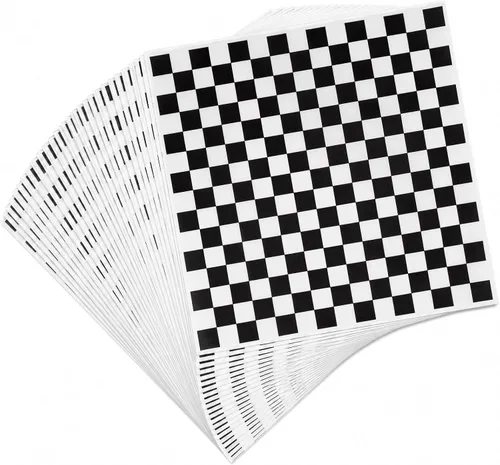Vista 8 de Papel encerado seco a cuadros negros y blancos, 7 x 7 pulgadas, 100