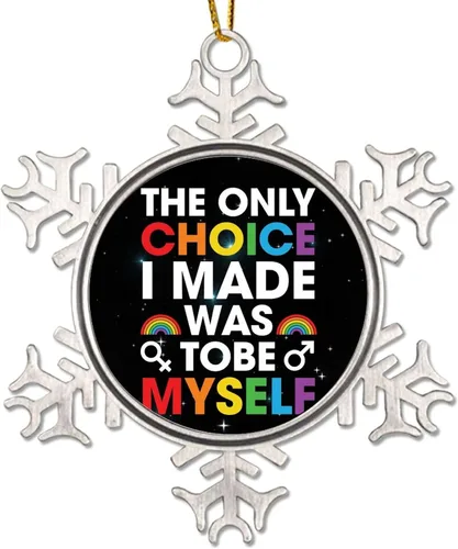 Vista 11 de We Rise Together LGBTQ - Adorno colgante para árbol de Navidad, Pansexual, transgénero, LGBTQ, arco iris gay, decoración de árbol de Navidad