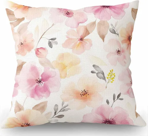 Vista 6 de Swono Funda de almohada con decoración floral mexicana, diseño étnico, pájaros y flores de cachemira, decoración de granja, funda de cojín de 18 x