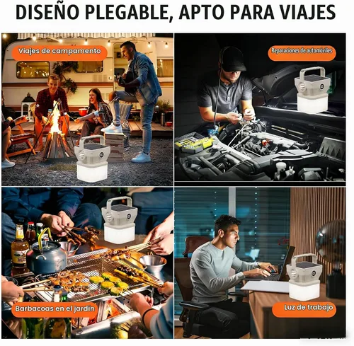 Vista 6 de V.C Formark - Linterna solar recargable para camping, luz ligera para tienda de campaña