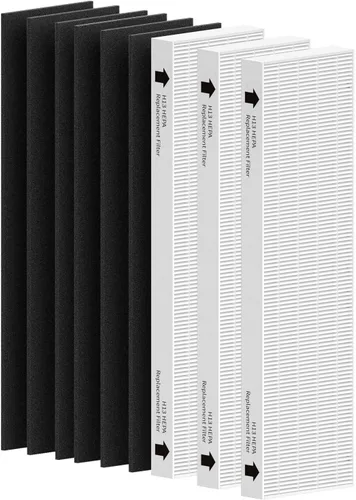Vista 6 de Paquete de 2 filtros de repuesto para purificador Fellowes AeraMax 90/100/DX5/DB5, se adapta a piezas # 9287001 y 9324001, 2 filtros y 6 filtros