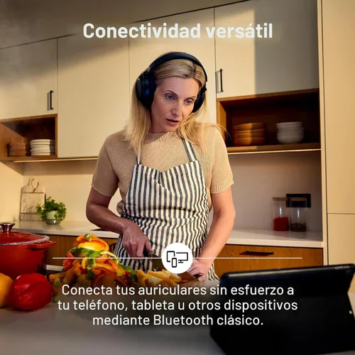 Vista 5 de Auriculares Sennheiser RS 255 para TV - Paquete de Auriculares Bluetooth y Transmisor - Auriculares Inalámbricos de Baja Latencia con Sonido