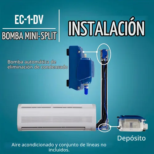 Vista 4 de Little Giant EC-1-DV 110-240V, 50/60 Hz, Bomba de condensado mini dividida
