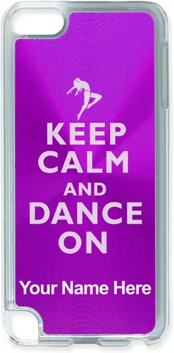 Vista 5 de LaserGram Funda compatible con iPod Touch 5ª/6ª/7ª generación, Keep Calm and Dance On, grabado personalizado incluido (rosa)