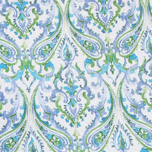 Vista 8 de C&F Home Juliet - Juego de 6 manteles individuales rectangulares acolchados reversibles con patrón de cachemira azul, verde y blanco