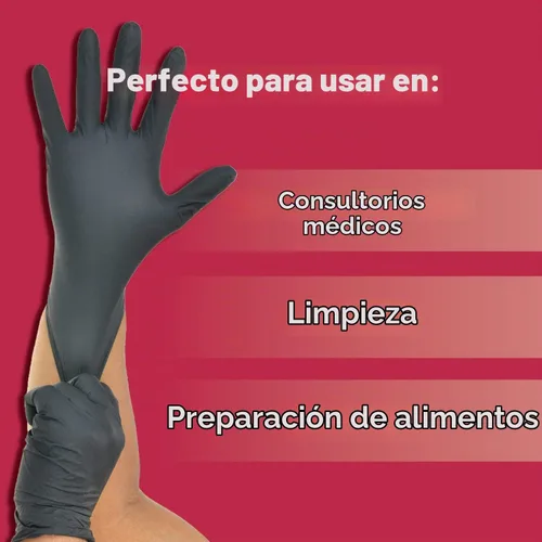 Vista 7 de Dealmed Black Nitrile Exam Gloves – Disposable Multi-Purpose Use Medical Gloves Use for First Aid and Medical Facilities
