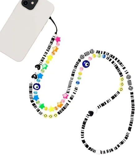 Vista 13 de Beaded Phone Charm Lanyard Strap Crossbody Fixed Beads Pearl Neck Chain