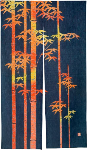 Vista 19 de LIGICKY Cortina japonesa Noren para puerta, diseño de círculo, estampado, para decoración del hogar, 33.5 x 59 pulgadas