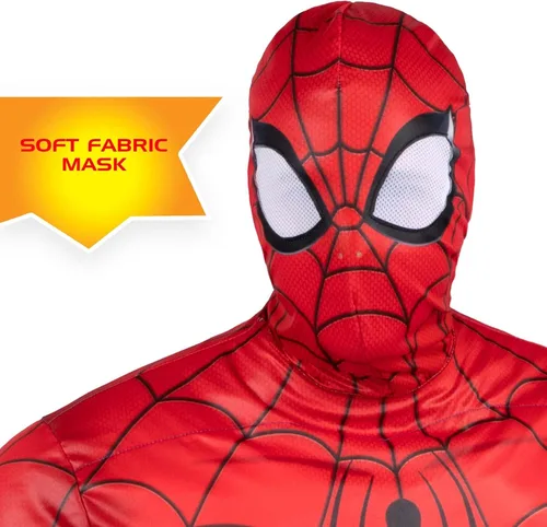 Vista 2 de Marvel - Disfraz de Spider-Man para adultos, disfraz de superhéroe de Spiderman para Halloween, con licencia