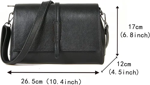 Vista 4 de SHESTORY Bolsos de hombro de cuero genuino para mujer, bolsos cruzados para mujer