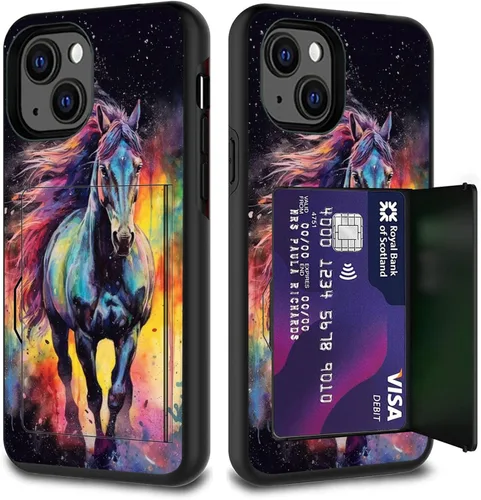Vista 50 de Funda para tarjetas de crédito, doble capa híbrida a prueba de golpes, protección contra caídas con función atril para iPhone 17 de 6.3 pulgadas