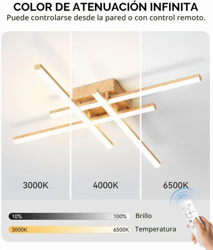 Vista 4 de Lámpara de techo moderna Sputnik LED regulable con control remoto, iluminación de techo negra empotrada, lámpara de techo para dormitorio, estudio