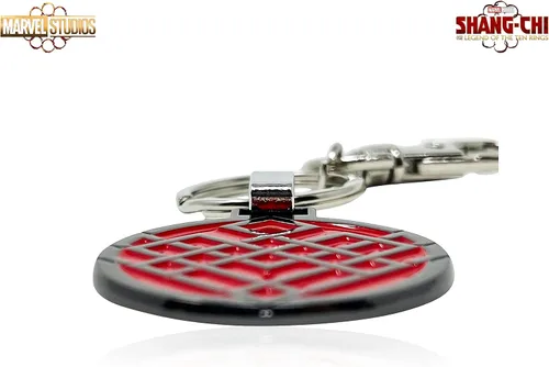 Vista 3 de SalesOne International, LLC Llavero Shang-Chi, famoso símbolo de icono de armadura roja La leyenda de los diez anillos con licencia