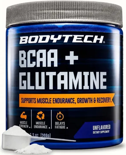 Vista 9 de BodyTech BCAA + Glutamina en polvo, sin sabor, 14.4 onzas, 59 porciones