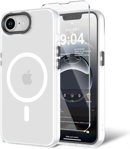 Vista 22 de Funda para iPhone 11 con protector de pantalla, compatible con MagSafe, ultra delgada, translúcida, mate, a prueba de golpes, color negro
