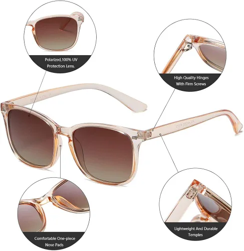 Vista 4 de DUSHINE - Gafas de sol polarizadas para mujer estilo clásico retro 100 protección UV