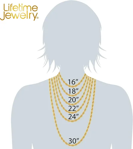 Vista 6 de LIFETIME JEWELRY Collar de cadena de eslabones cubanos pulidos de 0276in para mujeres y hombres chapado en oro de 24 quilates Chapado en oro No es