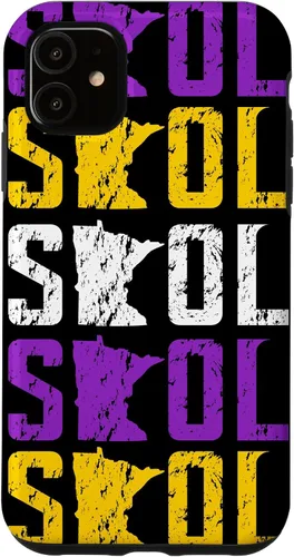 Vista 8 de Funda para iPhone 13 Pro Max SKOL envejecido vikingo vintage morado y amarillo sobre negro