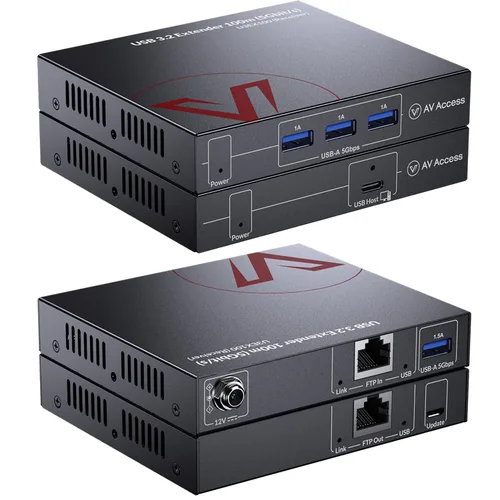 Vista 10 de Extensor USB AV Access con Alimentación por Cable Cat5e/6/6a/7 hasta 196 pies/60m, Extensor USB 2.0 de 4 Puertos por Ethernet, Plug and Play