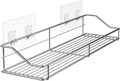 Vista 10 de Orimade Organizador adhesivo para baño, cesta de almacenamiento de ducha, estante de especias de cocina, sin perforaciones, acero inoxidable SUS304