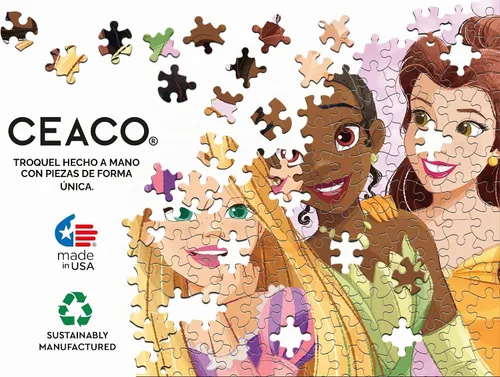 Vista 9 de Ceaco - Multipaquete 5 en 1 - Princesas Disney - (2) 300 piezas Official Art, Made in USA, Recycled Board, Finished Size 21 x 15 in, Includes