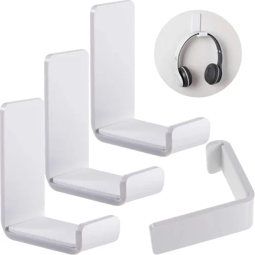 Vista 9 de Weewooday 4 Piezas Colgador para Auriculares Soporte de Escritorio Adhesivo Gancho para Auriculares Montaje en Pared Soporte para Auriculares