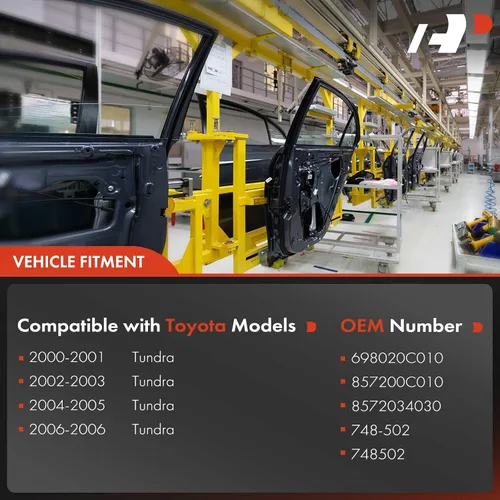 Vista 3 de A-Premium Regulador de ventana eléctrica con motor Compatible con Toyota Tundra 2001-2006 Solo para camioneta estándar/cabina extendida Lado