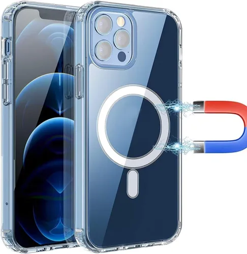 Vista 11 de Funda magnética transparente para iPhone 7 Plus, compatible con MagSafe, protección de grado militar, parte trasera dura resistente al amarillo