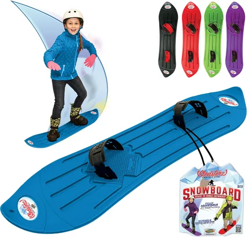 Vista 9 de El original Sledsterz Geospace para niños principiantes tabla de nieve para la diversión invernal en la nieve, con fijaciones ajustables de entrada