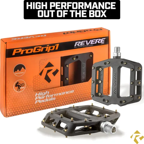 Vista 7 de Revere Pro Grip - Pedales de bicicleta de montaña y grava, rodamientos ultra suaves, antideslizantes, indestructibles, ligeros, compuestos
