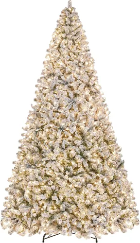 Vista 13 de Yaheetech Árbol de Navidad preiluminado de 4.5 pies, árbol de Navidad