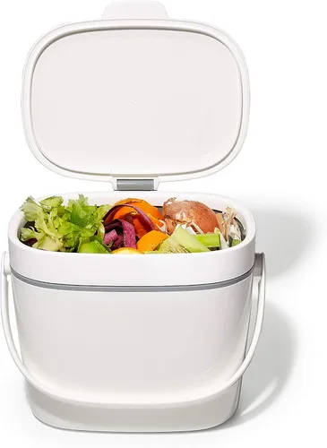 Vista 11 de OXO Good Grips - Contenedor de compost fácil de limpiar, color blanco, 1,75 galones (6,62 L)