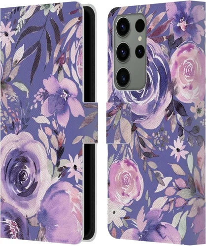 Vista 48 de Head Case Designs Officially Licensed Ninola Abstract Poppies Lilac Floral Leather Wallet Case Compatible with Samsung Galaxy A07 4G