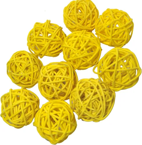 Vista 36 de 20 bolas de mimbre de ratán para decoración de mesa de boda, fiesta de Navidad (diámetro de 1.2 pulgadas, negro)